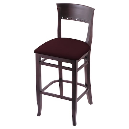 Holland Bar Stool Co 25" Counter Stool, Dark Cherry Finish, Canter Bordeaux Seat 316025DC005